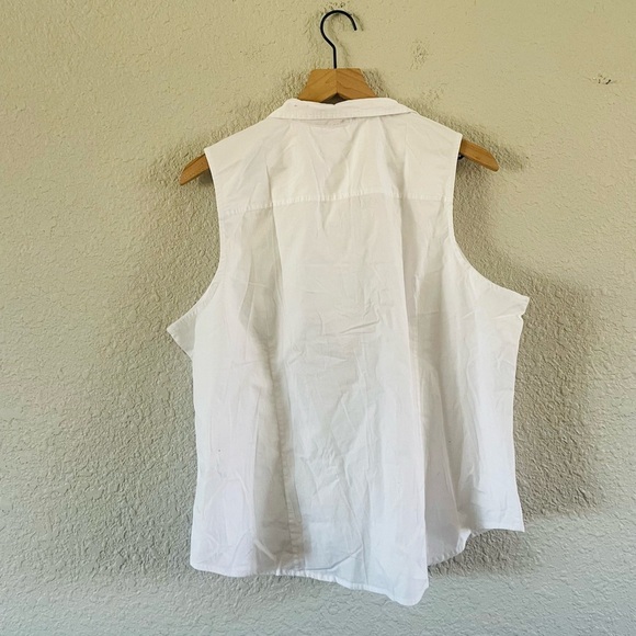 J. Crew Sleeveless Cotton Poplin Shirt in Signature Fit White NWT 2X - Picture 6 of 16